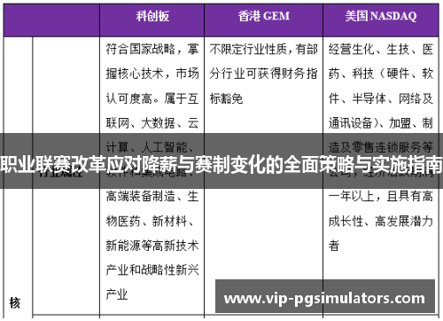 职业联赛改革应对降薪与赛制变化的全面策略与实施指南
